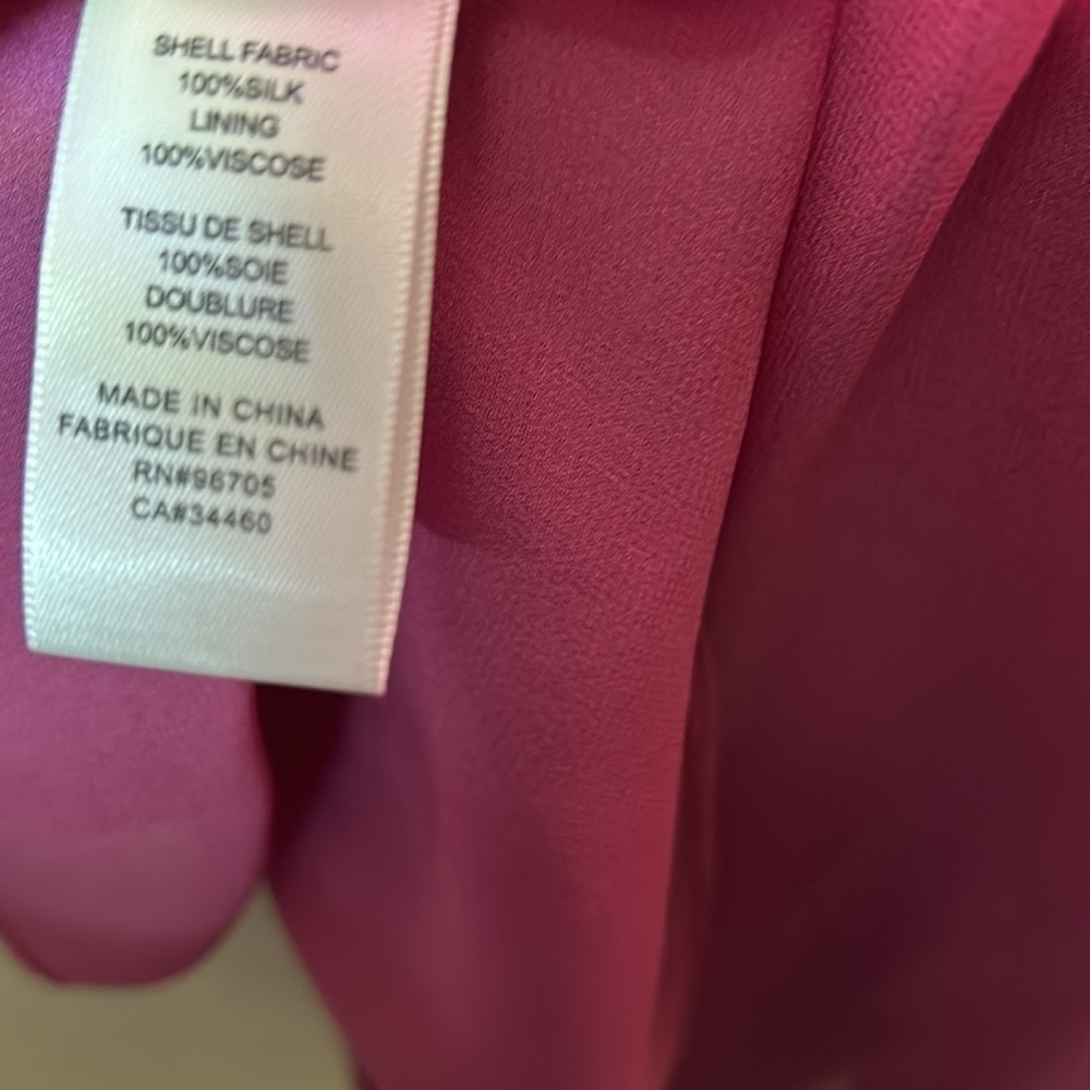 Rebecca Taylor Silk Bow Blouse In Azalea Size Small - Picture 8 of 8
